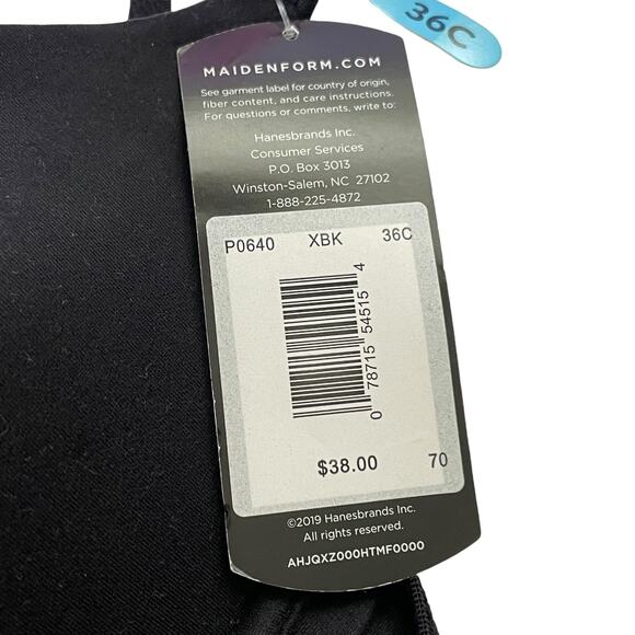 Maidenform Womens Bra Size 36C Lightly Lined Demi T Shirt Bra Underwire Black - Picture 10 of 12